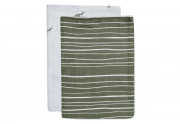 mosd�keszty� muslin  - Stripe & Olive Leaf Green Stripe & Olive Leaf Green